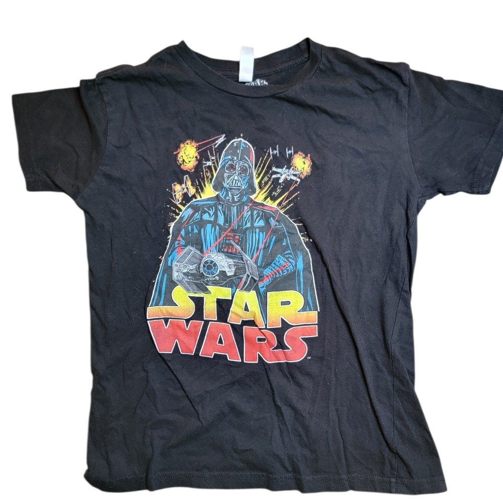 Star Wars Darth Vader Graphic T-Shirt Kids Youth Large Black Good Short‎ Sleeve